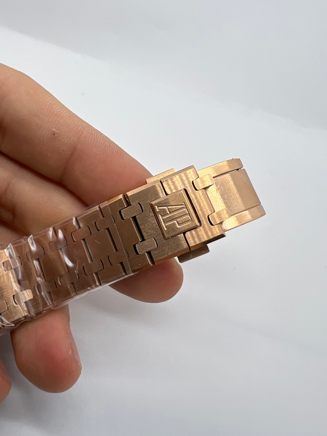 Audemars Piguet R.O. Dourado Mostrador Preto Bezel Rose Pulseira Rose — vista 5