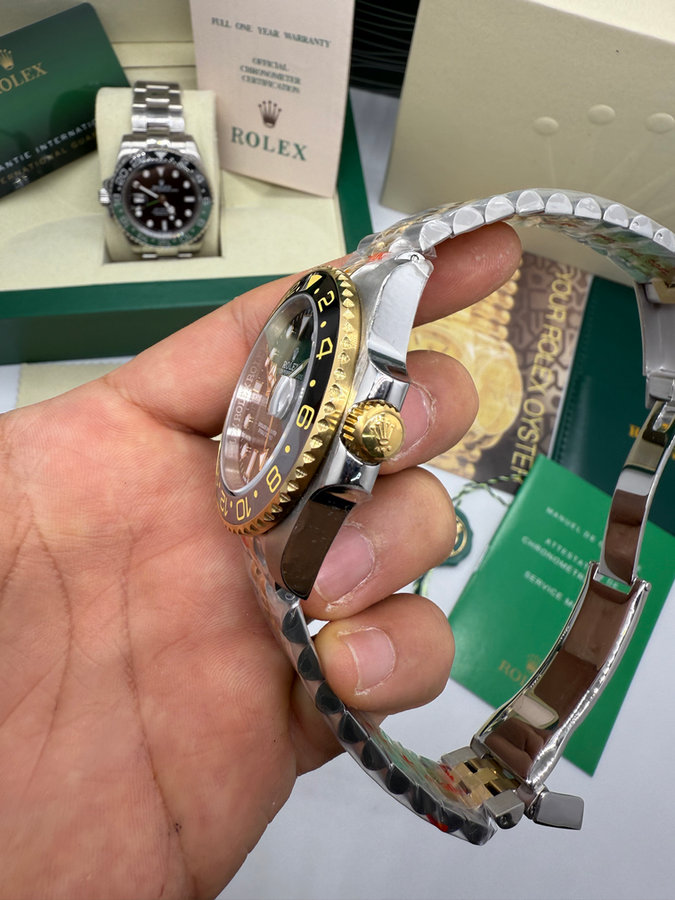 Rolex GMT Master ll Bruce Wayne Aço/Dourado, Pulseira Jubilee — vista 3