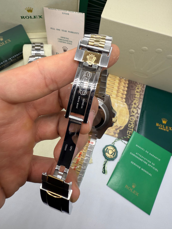Rolex GMT Master ll Bruce Wayne Aço/Dourado, Pulseira Jubilee — vista 4