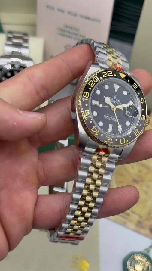 Rolex GMT Master ll Bruce Wayne Aço/Dourado, Pulseira Jubilee — vista 5
