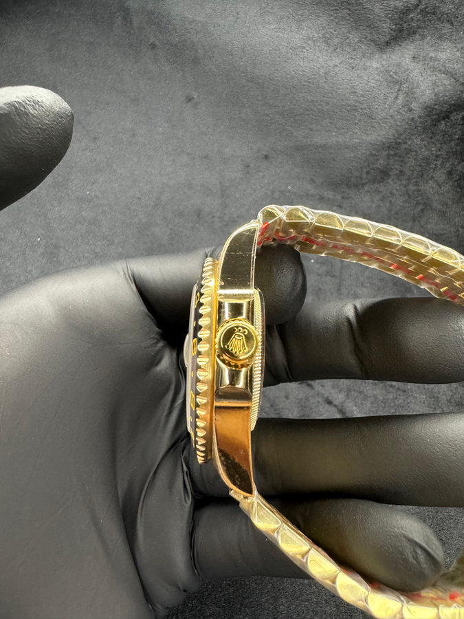 Rolex GMT Master ll Bruce Wayne Dourado Pulseira Jubilee — vista 3