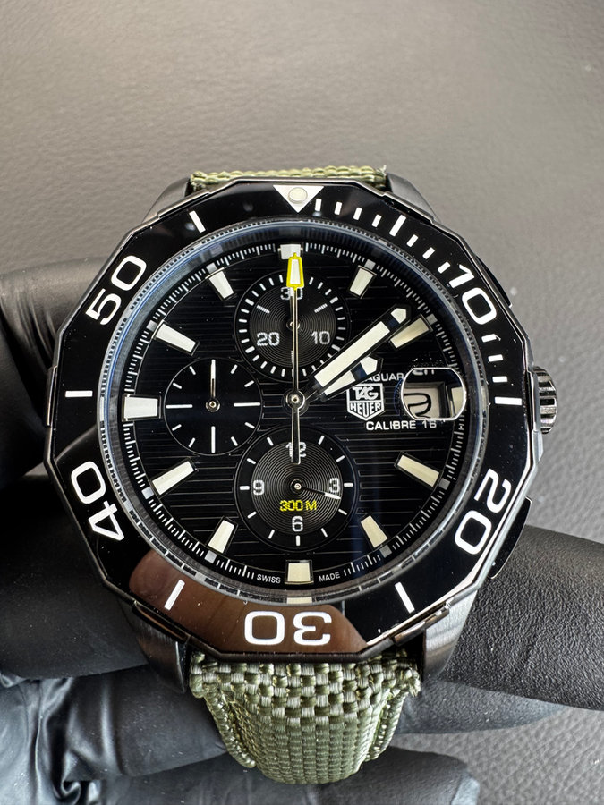 TAG Heuer Aquarecer Calibre 16 Aço OxBlack — vista 3